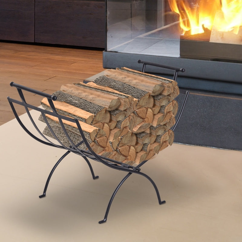 Folding Wood Log Holder Fireplace Storage Rack