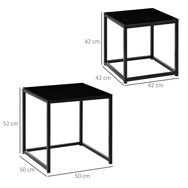 Nest Of 2 Side Tables, Office, Black