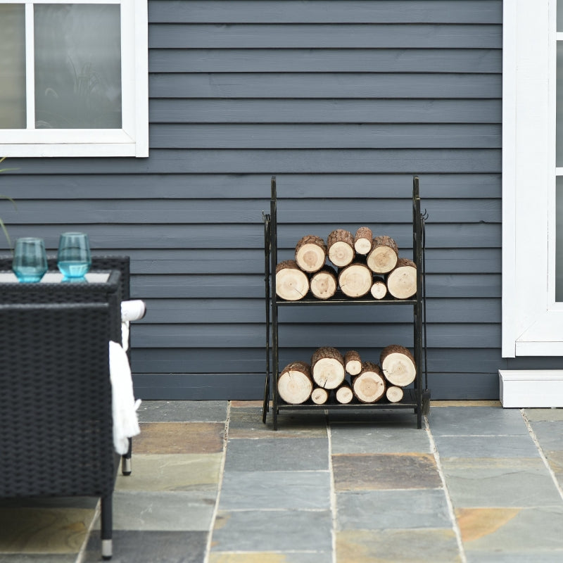 2-tier Heavy Duty Firewood Rack , Gold