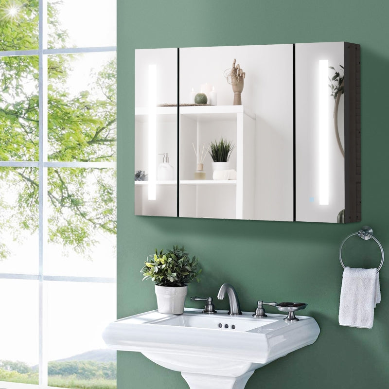 LED Bathroom Cabinet With Mirror Black