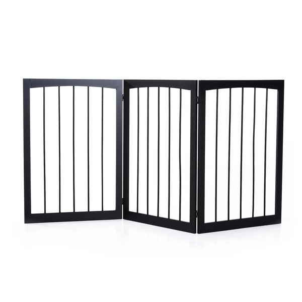 60L×1.2D×76H Cm. Free Standing Folding Pet/Child Safety Fence - Dark Brown