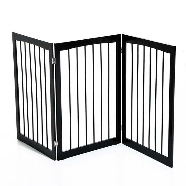 60L×1.2D×76H Cm. Free Standing Folding Pet/Child Safety Fence - Dark Brown