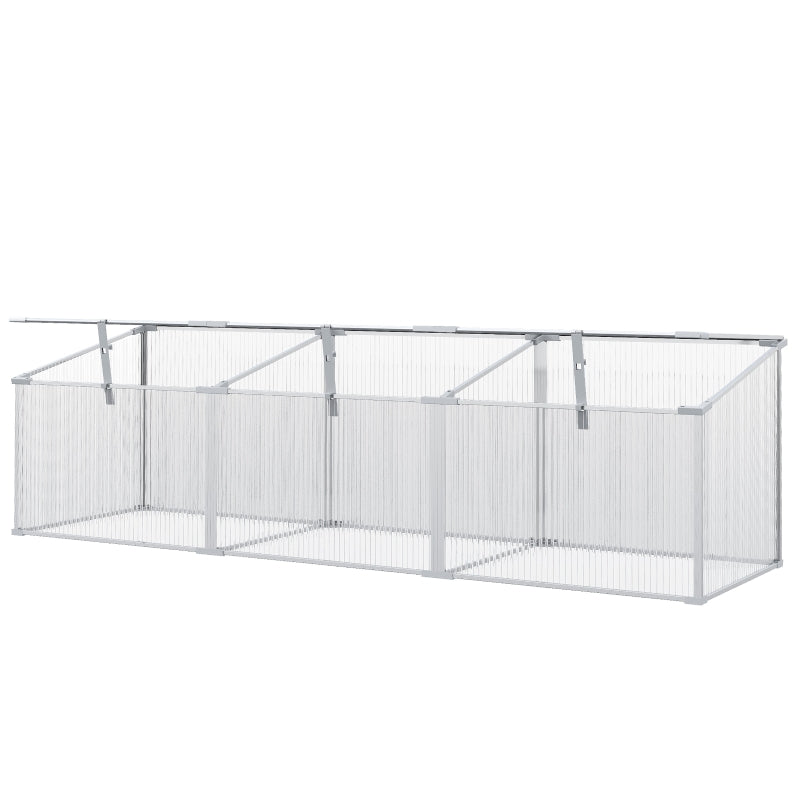 Outdoor Greenhouse Polycarbonate Grow Flower Vegetable Plants Raised Bed Garden Aluminium Cold Frame 180 X 51 51 Cm