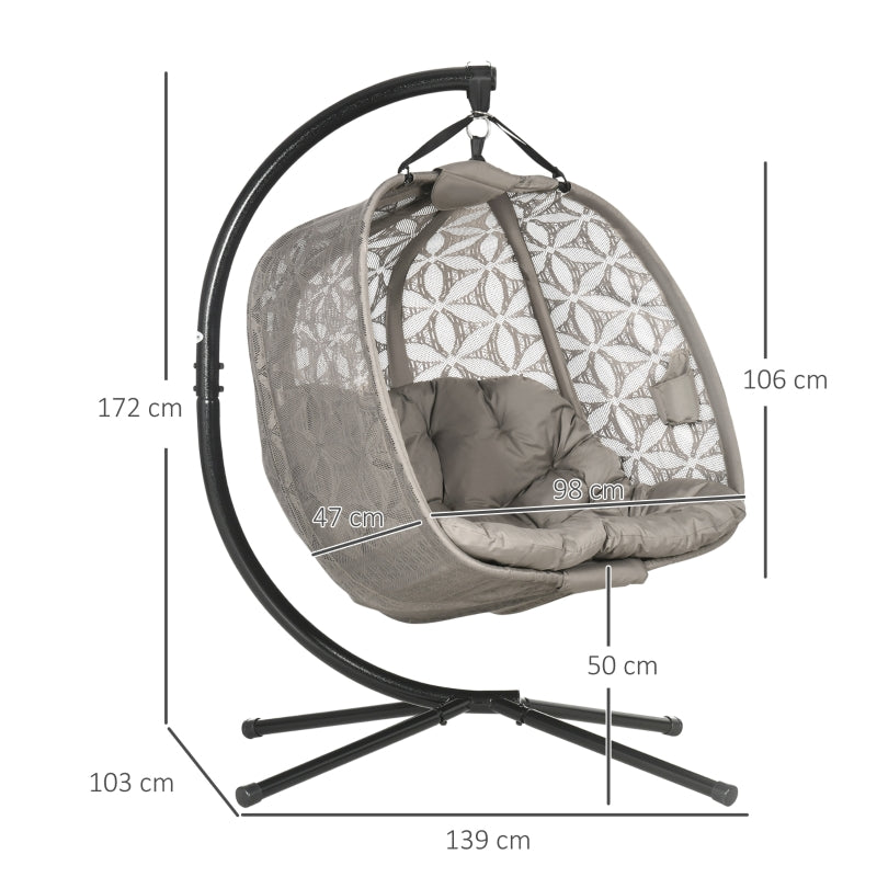 Outdoor Double Hanging Chair- Sand Brown