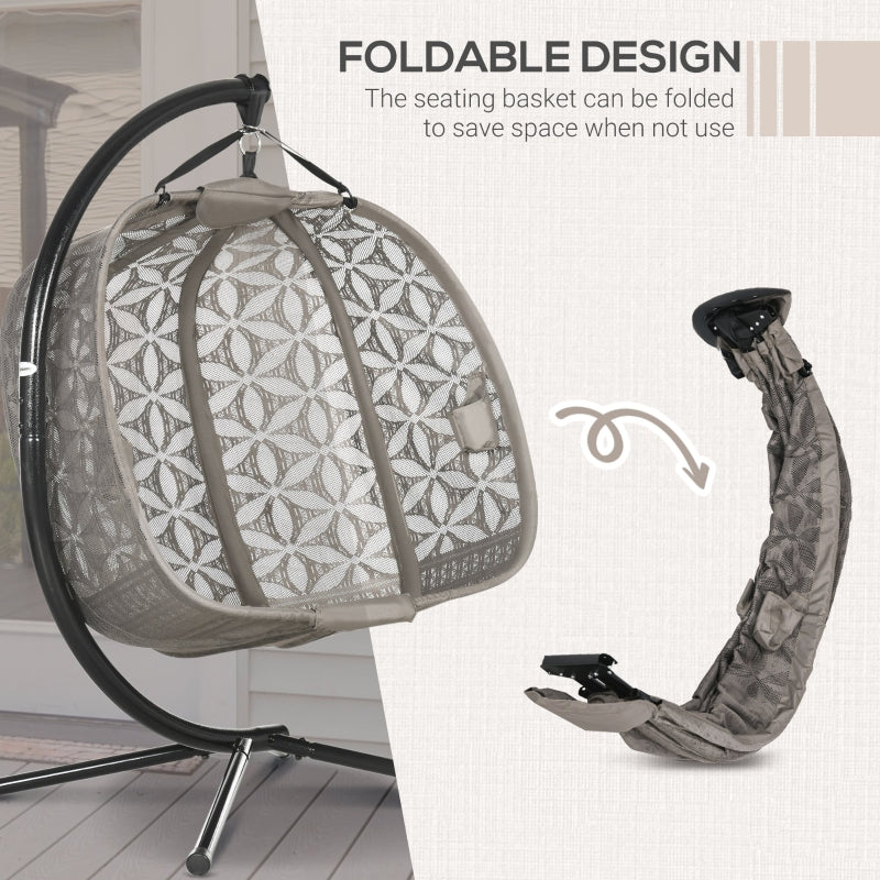 Outdoor Double Hanging Chair- Sand Brown