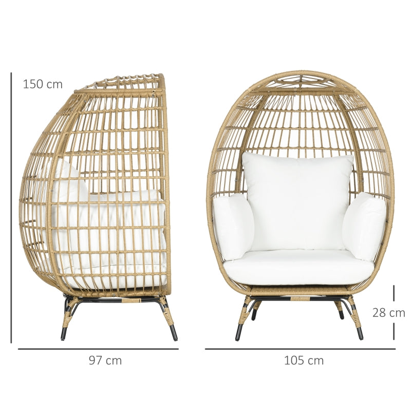 PE Rattan Outdoor Egg Chair- Khaki