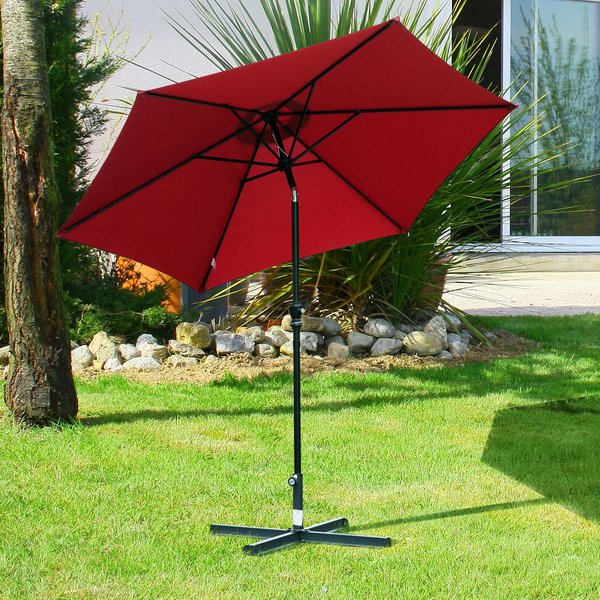 2.7 M Patio Umbrella, Aluminum Frame - Wine Red