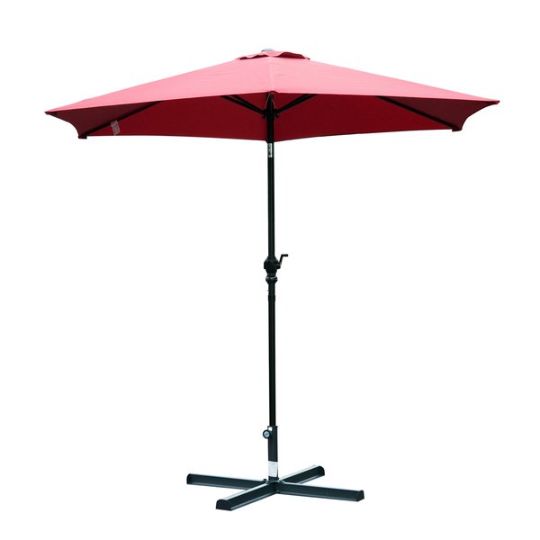 2.7 M Patio Umbrella, Aluminum Frame - Wine Red
