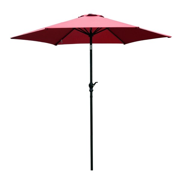 2.7 M Patio Umbrella, Aluminum Frame - Wine Red