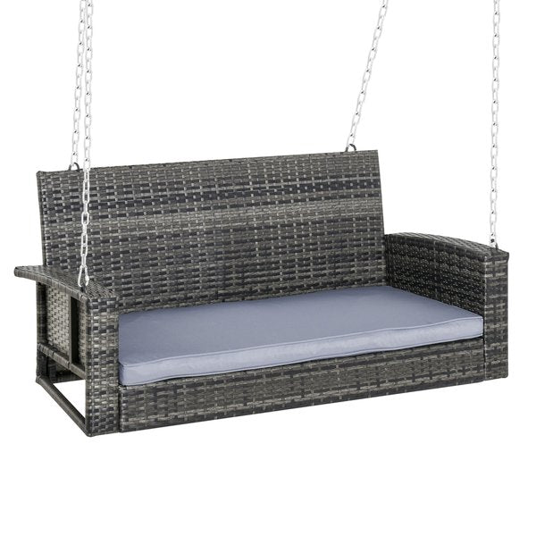 2 Seater Hanging Chair Loveseat Bench W/ Cushion