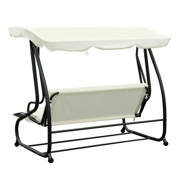 200Lx120Wx164H Cm. 2-in-1 Swing Chair - Cream White