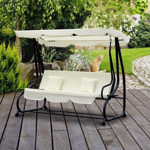 200Lx120Wx164H Cm. 2-in-1 Swing Chair - Cream White