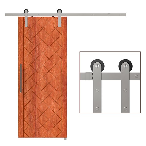 2m Sliding Wood Barn Door Stainless Steel Set