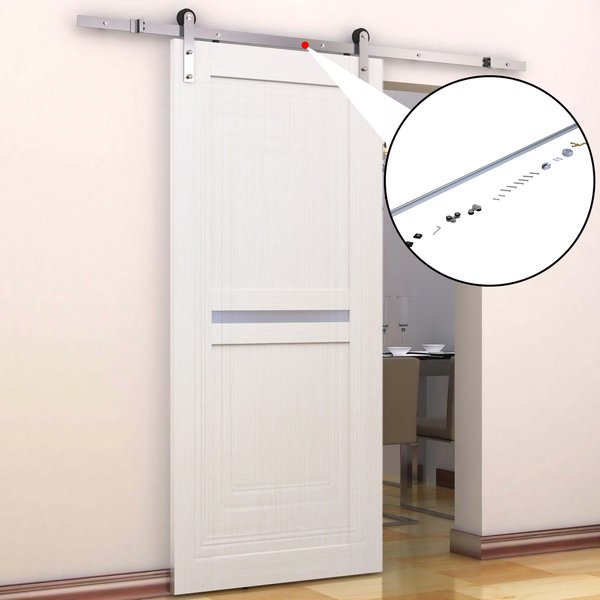 2m Sliding Wood Barn Door Stainless Steel Set