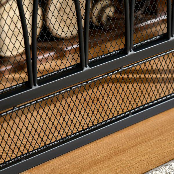 3-Panel Folding Fireplace Screen, Home Metal Mesh Spark Guard - Black