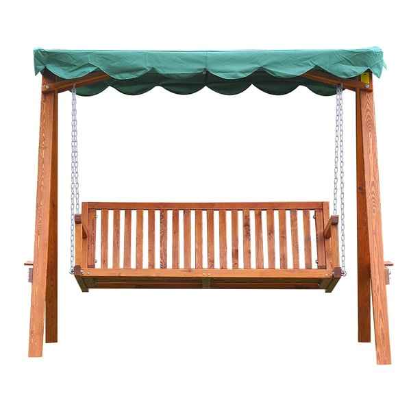 3-Seater Pinewood Swing Chair - Green