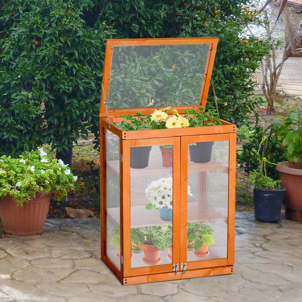 3-Tier Outdoor Garden Wooden Greenhouse, 58x44x78 Cm