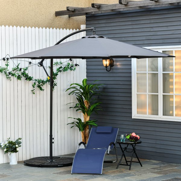 3M Garden Parasol Banana Umbrella - Grey