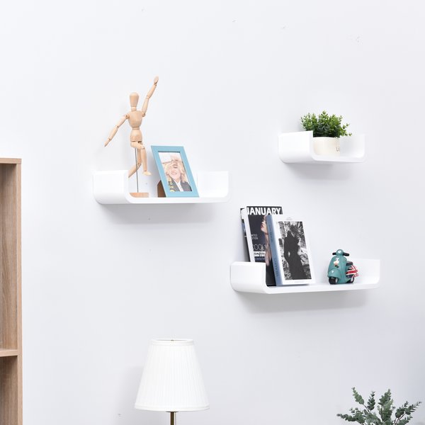 3 Pcs U Shaped Shelves Set - White