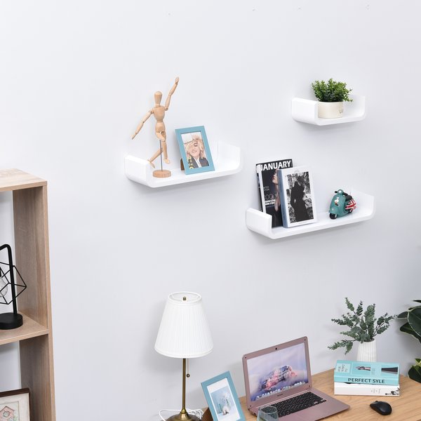 3 Pcs U Shaped Shelves Set - White