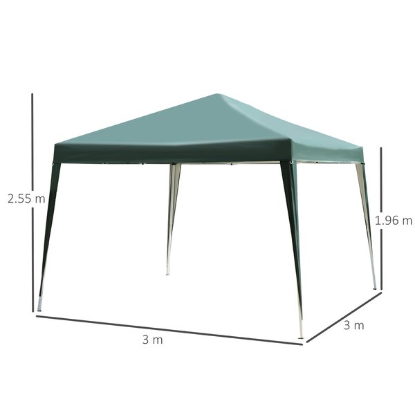 3 X 3m Pop Up Gazebo Canopy - Green