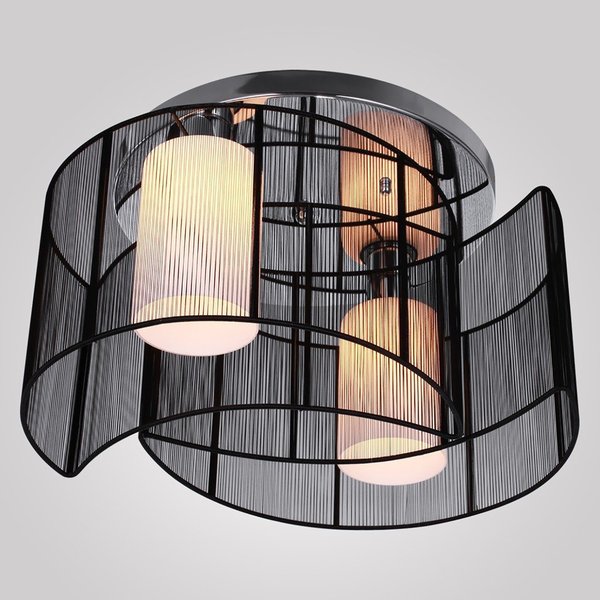 40x25cm Metal Ceiling Light Pendant With Fabric Finish Black