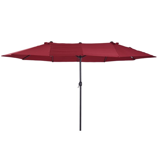4.6m Double-Sided Parasol Sun Umbrella - Wine Red