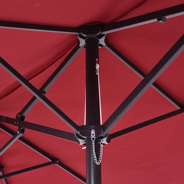 4.6m Double-Sided Parasol Sun Umbrella - Wine Red