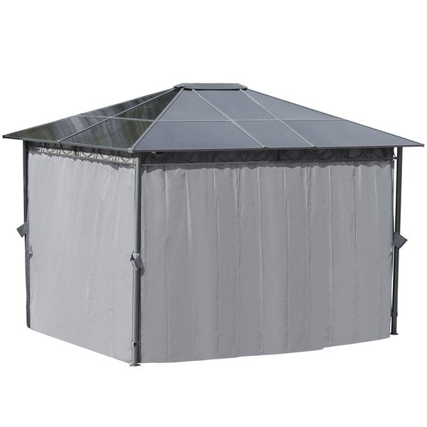 4 X 3(m) Hardtop Gazebo For Garden Party With Polycarbonate Roof Curtains
