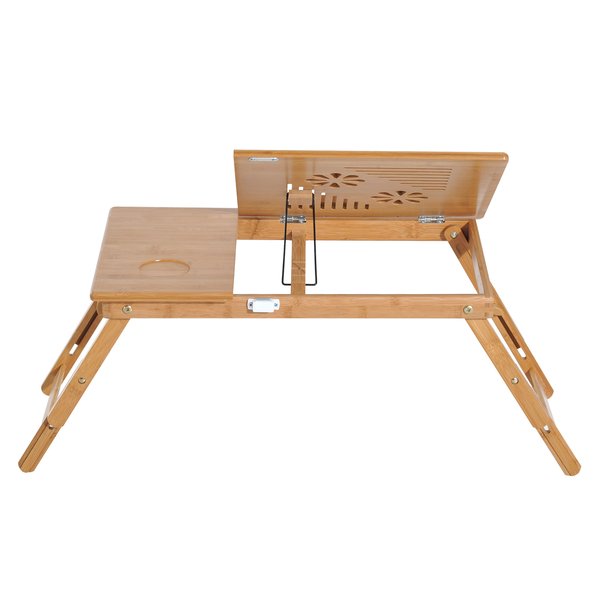 Portable Bamboo Laptop Desk 55Lx35Wx 22-30H Cm - Bamboo