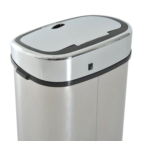 68L Automatic Sensor Lid Steel Kitchen Bin Silver