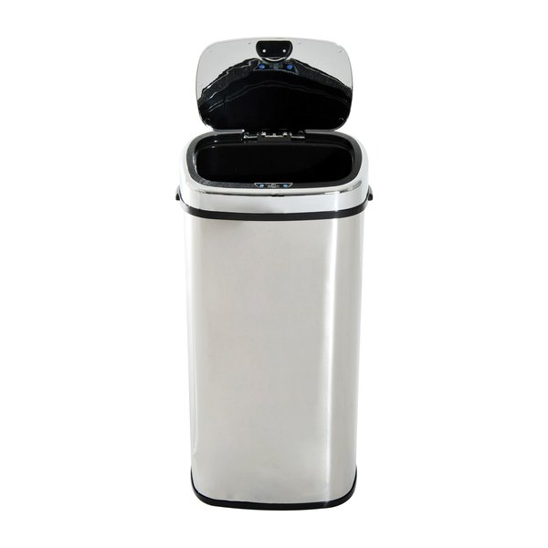 68L Automatic Sensor Lid Steel Kitchen Bin Silver