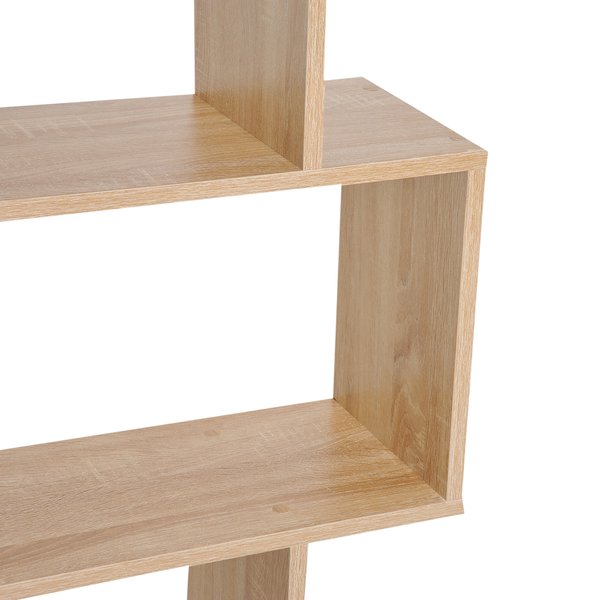 6-Tier S-Shaped Shelf Unit, 80Lx23Wx192H Cm - Oak Colour