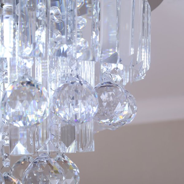 7-Light Crystal Chandelier Ball Lamp For Hallway, Dining, Living Room