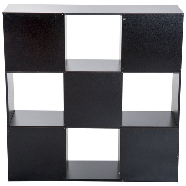 9 Cubes 3-Tier Shelving Cabinet, Particle Board - Black