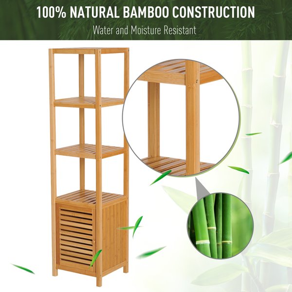 Bamboo 5-Tier Freestanding Bathroom Towel Rack