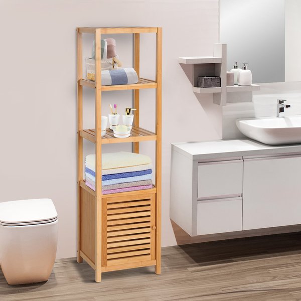 Bamboo 5-Tier Freestanding Bathroom Towel Rack