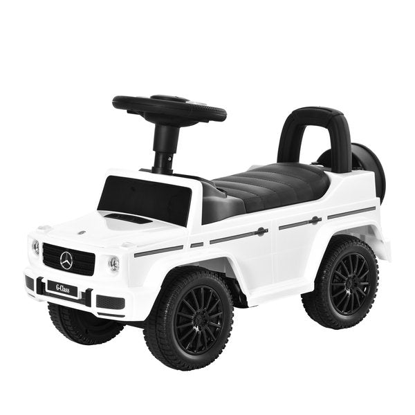 Benz G350 Push Handle Sliding Car W/Horn No Power - White