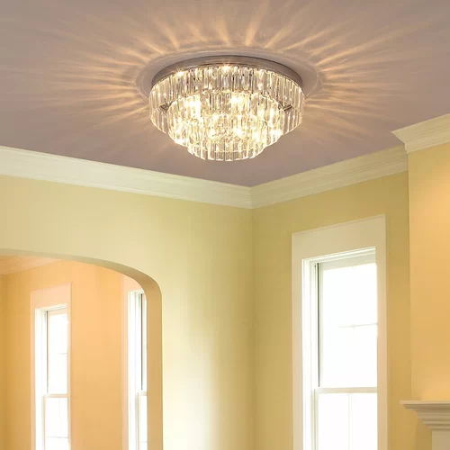 Crystal Ceiling Light Chandelier, For Hallways, Dining Room, Living Room - Transparent
