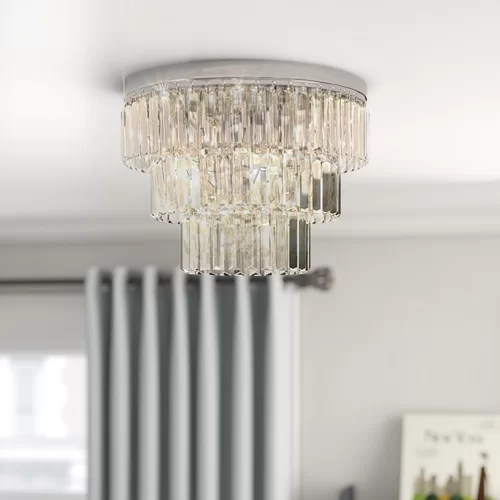 Crystal Ceiling Light Chandelier, For Hallways, Dining Room, Living Room - Transparent