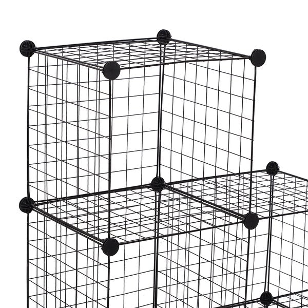 DIY 6 Cube Wire Storage Cabinet Organiser, 111L X 37W 111Hcm - Black