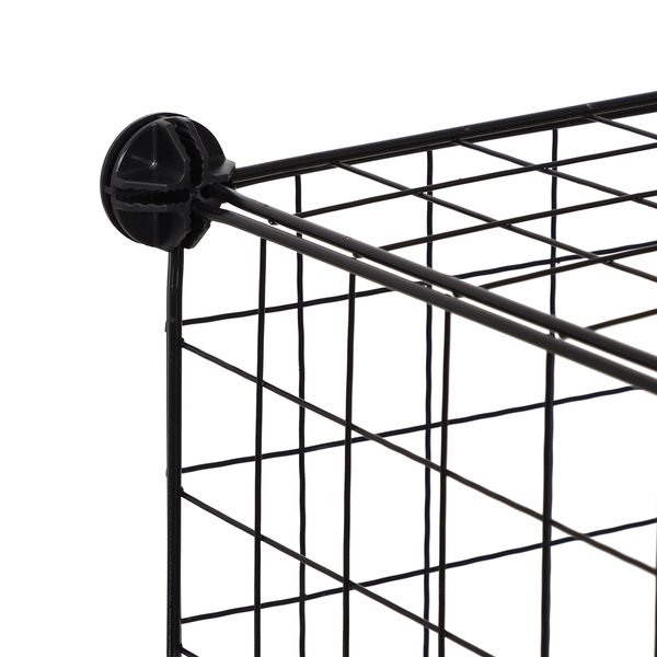 DIY 6 Cube Wire Storage Cabinet Organiser, 111L X 37W 111Hcm - Black