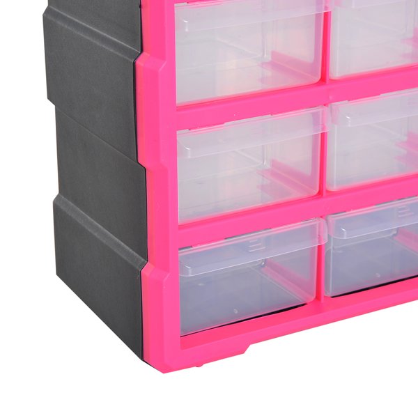 38Lx16Dx47.5H Cm. 39 Drawer Storage Cabinets, Plastic - Pink