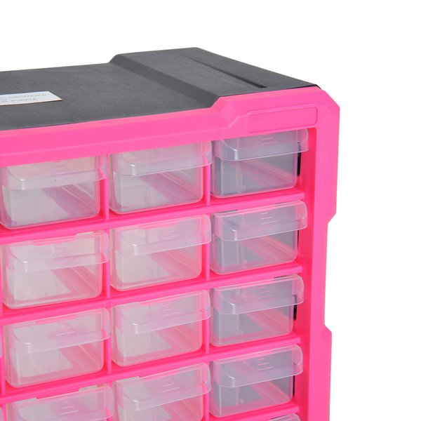 38Lx16Dx47.5H Cm. 39 Drawer Storage Cabinets, Plastic - Pink