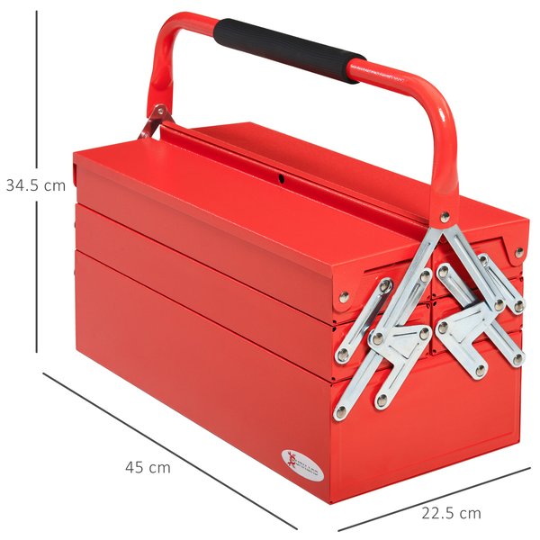 Steel 5-Tray Portable Tool Box - Medium