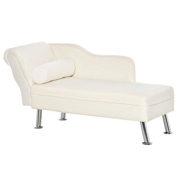 Deluxe Chaise Longue Designer Vintage Style Lounge Day Bed Retro Sofa W/ Cushion