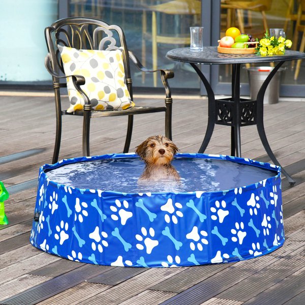 100 Cm. Dog Swimming Pool Foldable Pet Bathing Shower Tub Padding