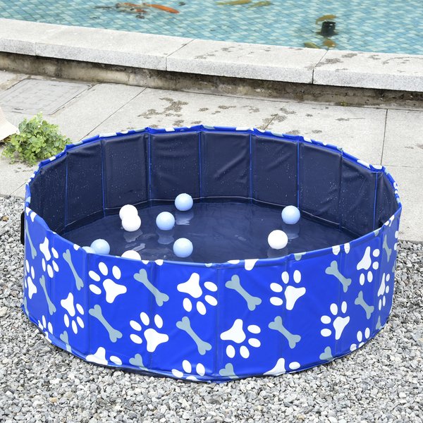 100 Cm. Dog Swimming Pool Foldable Pet Bathing Shower Tub Padding