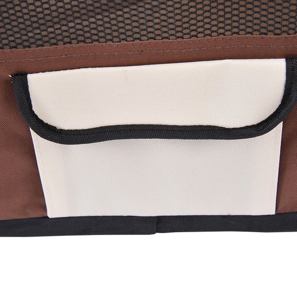 37cmx37cmx95 Cm Fabric Pet Dog Playpen - Brown/Cream