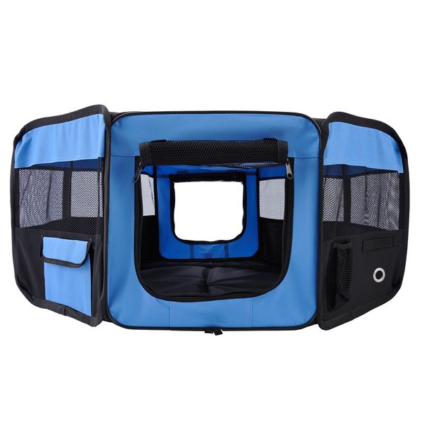 37cmx37cmx95 Cm. Fabric Pet Dog Playpen Crate - Blue/Black